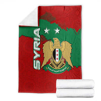 Syria National Emblem Blanket with Map and Flag Pattern