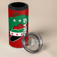 Syria National Emblem 4 in 1 Can Cooler Tumbler with Map and Flag Pattern