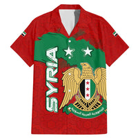 Syria National Emblem Family Matching Mermaid Dress and Hawaiian Shirt with Map and Flag Pattern