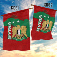 Syria National Emblem Garden Flag with Map and Flag Pattern