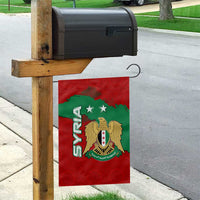Syria National Emblem Garden Flag with Map and Flag Pattern