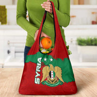 Syria National Emblem Grocery Bag with Map and Flag Pattern