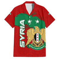 Syria National Emblem Hawaiian Shirt with Map and Flag Pattern