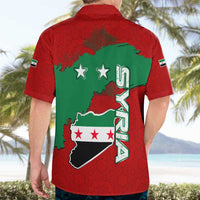 Syria National Emblem Hawaiian Shirt with Map and Flag Pattern