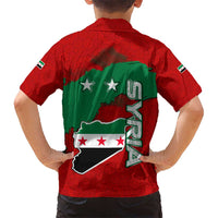 Syria National Emblem Hawaiian Shirt with Map and Flag Pattern