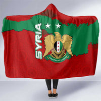 Syria National Emblem Hooded Blanket with Map and Flag Pattern