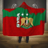 Syria National Emblem Hooded Blanket with Map and Flag Pattern