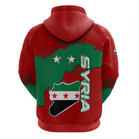 Syria National Emblem Hoodie with Map and Flag Pattern