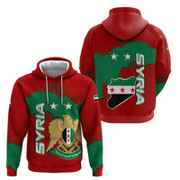 Syria National Emblem Hoodie with Map and Flag Pattern