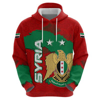 Syria National Emblem Hoodie with Map and Flag Pattern