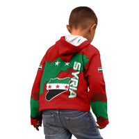 Syria National Emblem Kid Hoodie with Map and Flag Pattern