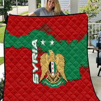 Syria National Emblem Quilt with Map and Flag Pattern