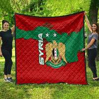 Syria National Emblem Quilt with Map and Flag Pattern