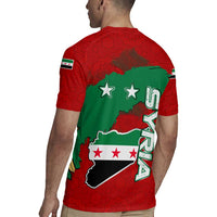 Syria National Emblem Rugby Jersey with Map and Flag Pattern