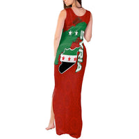 Syria National Emblem Tank Maxi Dress with Map and Flag Pattern