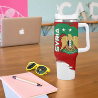 Syria National Emblem Tumbler With Handle with Map and Flag Pattern