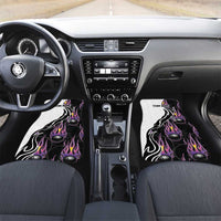 Personalized Bowling Flame Car Mats Black and White Split Pattern and Purple Fireball Graphics - Wonder Print Shop