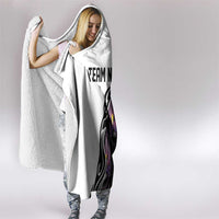 Personalized Bowling Flame Hooded Blanket Black and White Split Pattern and Purple Fireball Graphics - Wonder Print Shop