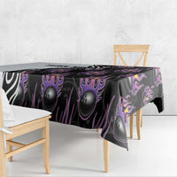 Personalized Bowling Flame Tablecloth Black and White Split Pattern and Purple Fireball Graphics - Wonder Print Shop