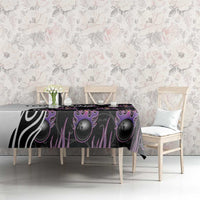 Personalized Bowling Flame Tablecloth Black and White Split Pattern and Purple Fireball Graphics - Wonder Print Shop