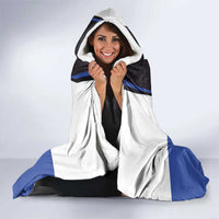 Personalized Bass Fishing Hooded Blanket Jumping Fish and Blue White Lightning Pattern Design - Wonder Print Shop