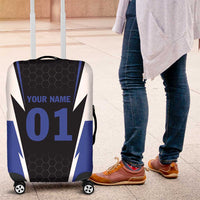 Personalized Bass Fishing Luggage Cover Jumping Fish and Blue White Lightning Pattern Design - Wonder Print Shop