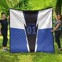 Personalized Bass Fishing Quilt Jumping Fish and Blue White Lightning Pattern Design - Wonder Print Shop