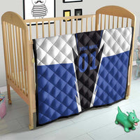 Personalized Bass Fishing Quilt Jumping Fish and Blue White Lightning Pattern Design - Wonder Print Shop