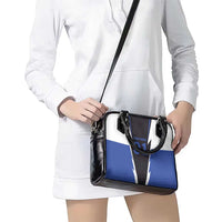 Personalized Bass Fishing Shoulder Handbag Jumping Fish and Blue White Lightning Pattern Design - Wonder Print Shop