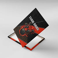 Personalized Bowling Tournament Canvas Wall Art Ball Strike Black And Red Custom Bowling Team - Wonder Print Shop