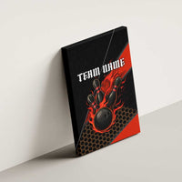 Personalized Bowling Tournament Canvas Wall Art Ball Strike Black And Red Custom Bowling Team - Wonder Print Shop