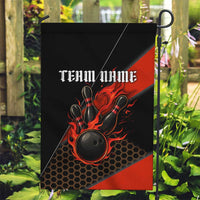 Personalized Bowling Tournament Garden Flag Ball Strike Black And Red Custom Bowling Team - Wonder Print Shop