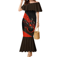 Personalized Bowling Tournament Mermaid Dress Ball Strike Black And Red Custom Bowling Team - Wonder Print Shop