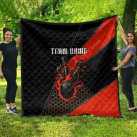 Personalized Bowling Tournament Quilt Ball Strike Black And Red Custom Bowling Team - Wonder Print Shop