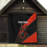 Personalized Bowling Tournament Quilt Ball Strike Black And Red Custom Bowling Team - Wonder Print Shop