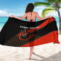 Personalized Bowling Tournament Sarong Ball Strike Black And Red Custom Bowling Team - Wonder Print Shop