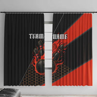 Personalized Bowling Tournament Window Curtain Ball Strike Black And Red Custom Bowling Team - Wonder Print Shop
