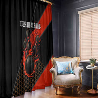 Personalized Bowling Tournament Window Curtain Ball Strike Black And Red Custom Bowling Team - Wonder Print Shop