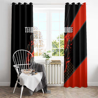 Personalized Bowling Tournament Window Curtain Ball Strike Black And Red Custom Bowling Team - Wonder Print Shop