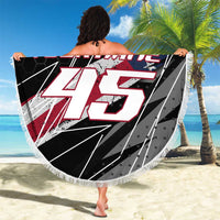 Custom Bike Shirt Racing Motocross Beach Blanket American Flag and Black Hexagon Lightning Graphic Design - Wonder Print Shop