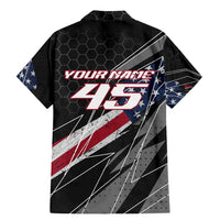 Custom Bike Shirt Racing Motocross Family Matching Mermaid Dress and Hawaiian Shirt American Flag and Black Hexagon Lightning Graphic Design - Wonder Print Shop