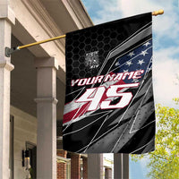 Custom Bike Shirt Racing Motocross Garden Flag American Flag and Black Hexagon Lightning Graphic Design - Wonder Print Shop