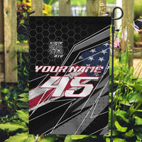 Custom Bike Shirt Racing Motocross Garden Flag American Flag and Black Hexagon Lightning Graphic Design - Wonder Print Shop