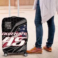 Custom Bike Shirt Racing Motocross Luggage Cover American Flag and Black Hexagon Lightning Graphic Design - Wonder Print Shop