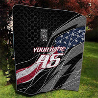 Custom Bike Shirt Racing Motocross Quilt American Flag and Black Hexagon Lightning Graphic Design - Wonder Print Shop