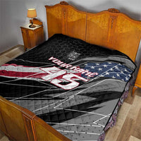 Custom Bike Shirt Racing Motocross Quilt American Flag and Black Hexagon Lightning Graphic Design - Wonder Print Shop