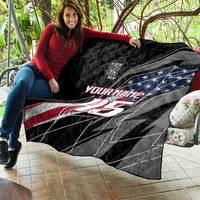 Custom Bike Shirt Racing Motocross Quilt American Flag and Black Hexagon Lightning Graphic Design - Wonder Print Shop