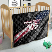 Custom Bike Shirt Racing Motocross Quilt American Flag and Black Hexagon Lightning Graphic Design - Wonder Print Shop