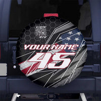 Custom Bike Shirt Racing Motocross Spare Tire Cover American Flag and Black Hexagon Lightning Graphic Design - Wonder Print Shop