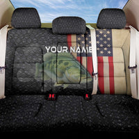 Custom Largemouth Bass Fishing Back Car Seat Cover American Flag and Bubble Texture Background - Wonder Print Shop